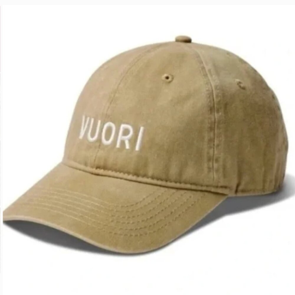 Vuori Ball Cap Baseball Hat Khaki Embroidered Cotton Canvas